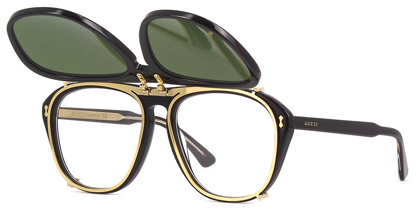 Gucci GG0128S 005 with Flip-Up Clip-On 