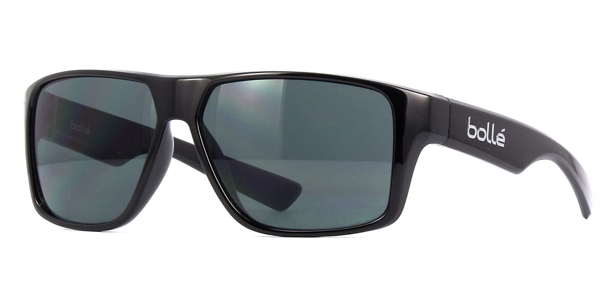 Front view of Bollé  Brecken square black sunglasses frame