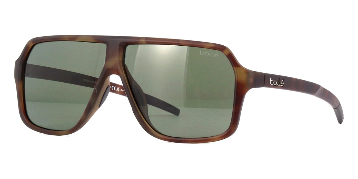 Three quarter view of large tortoise Aviator sunglasses frame