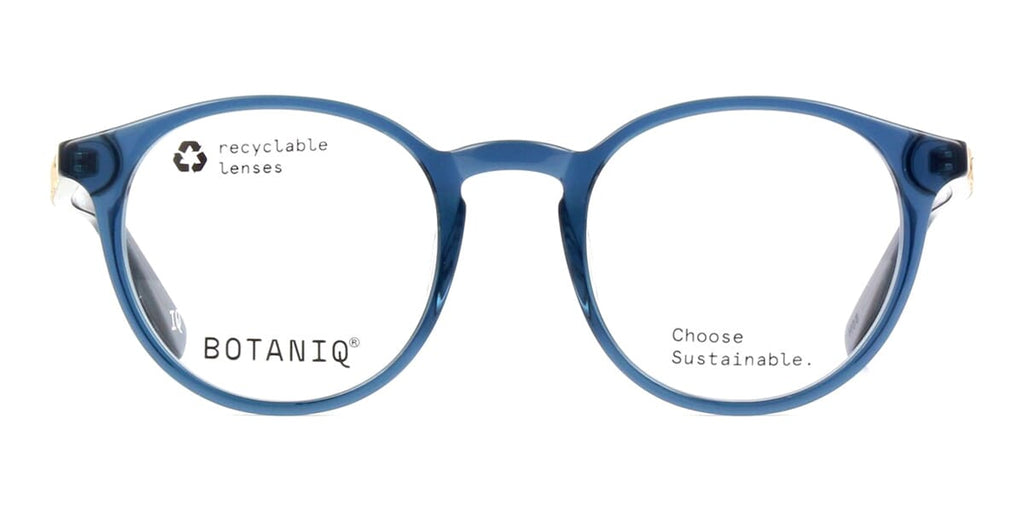 Round blue reading spectacles