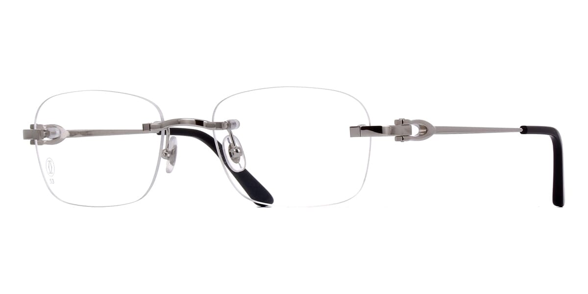 cartier rectangular rimless 53mm metal unisex eyeglasses ct0061o ct0061o