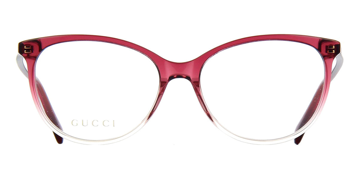 Gradient red and crystal coloured reading eyeglasses