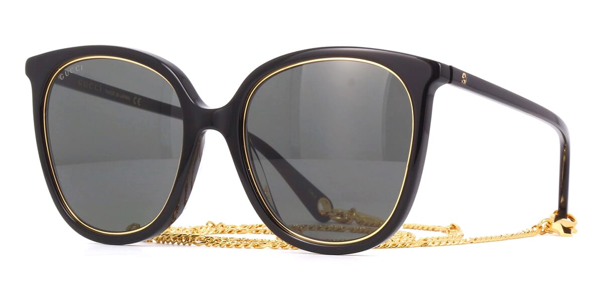 Gucci GG1076S 001 with Detachable Chain Sunglasses - US