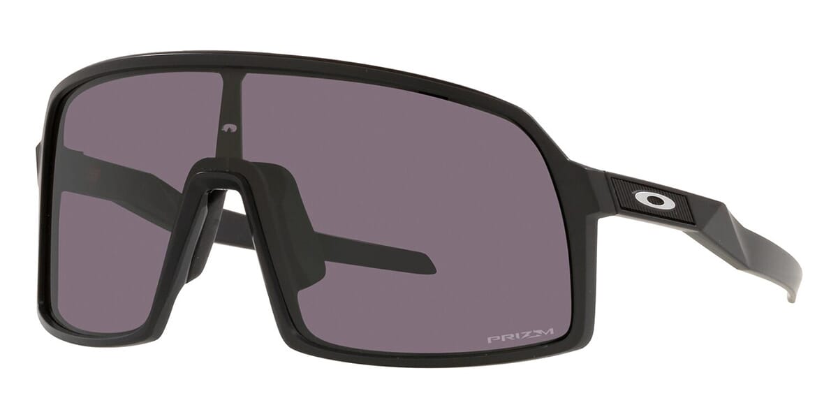 Three quarter view of black Oakley Sutro sunglasses frame