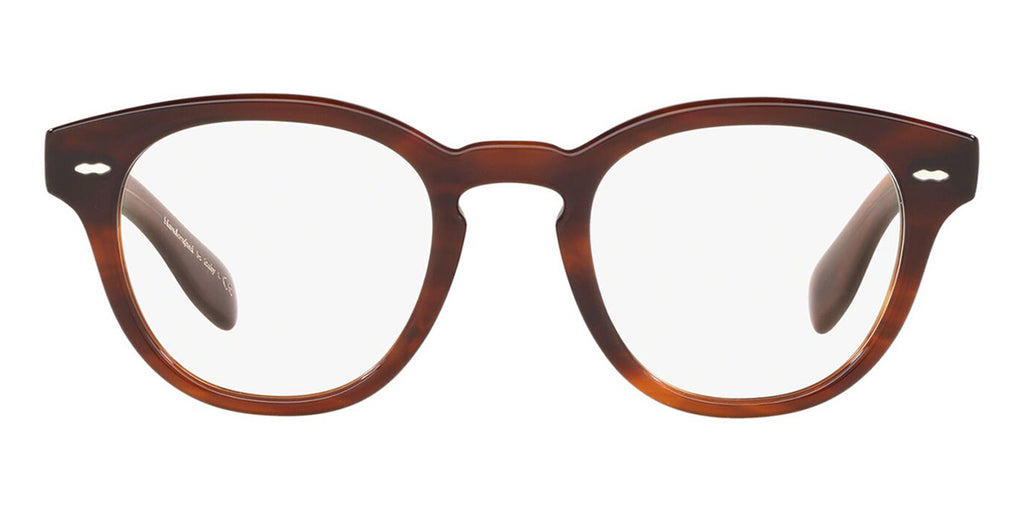 Round burgundy coloured Oliver Peoples Cary Grant eyeglasses frame