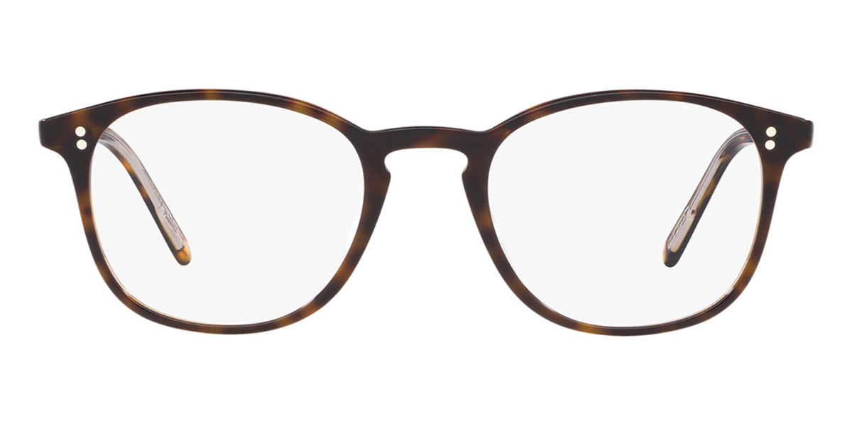 Front view of a thin tortoise shell acetate spectacle frame