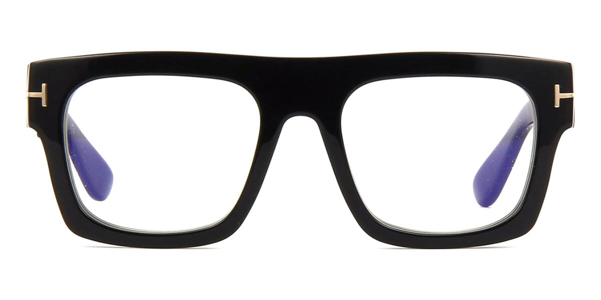 Very thick black square eyeglasses frame