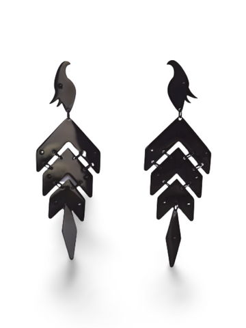 Phoenix Black Statement Earrings