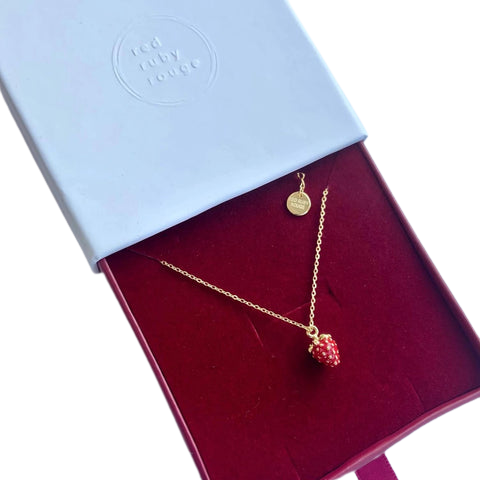 Silver Necklace Gift for Her British Silver Jewellery Designer Red Ruby Rouge