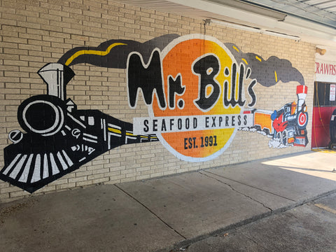 Mural painted outside of Mr. Bills Seafood Express