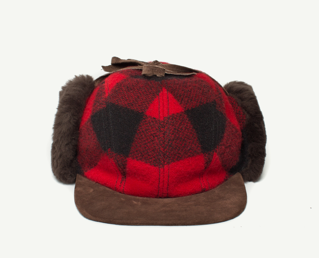 Red Plaid Baseball Cap w/ Fur Earflaps – Bold Hatmakers