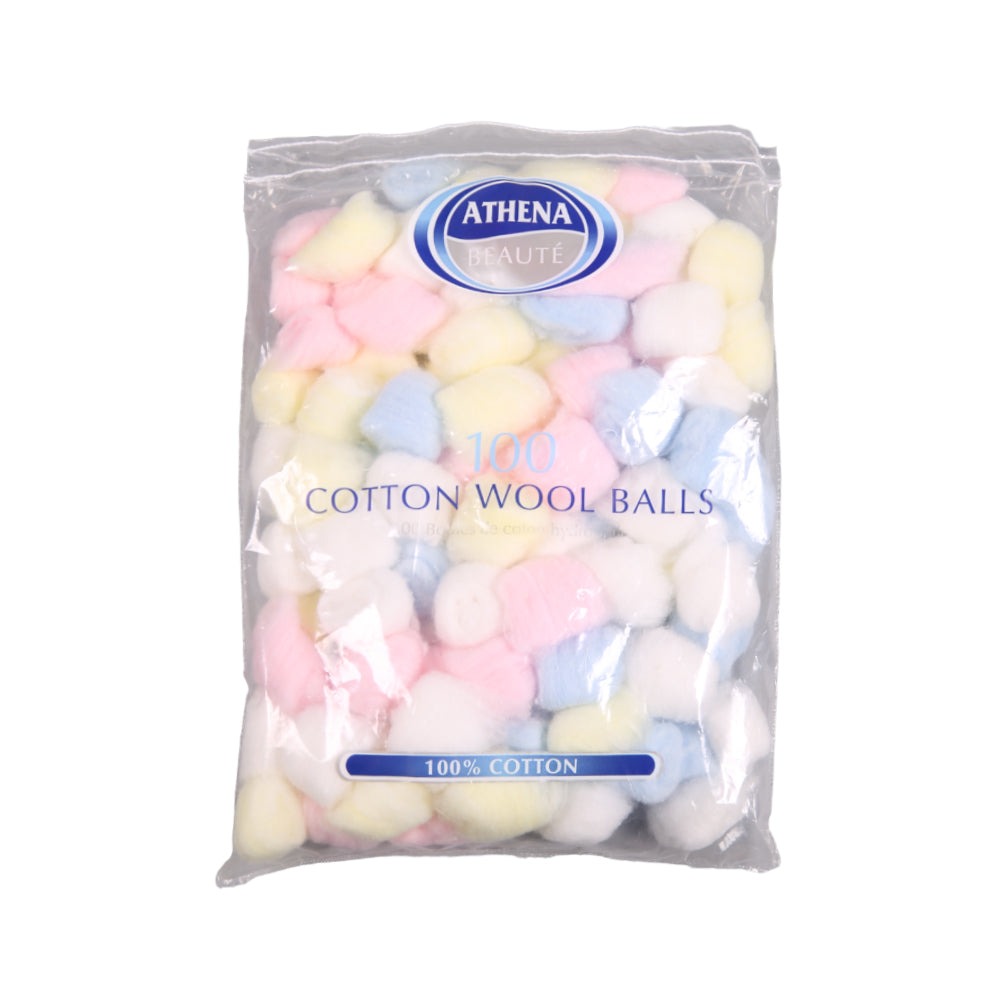 ATHENA COTTON WOOL BALLS COLOURED 100 PC