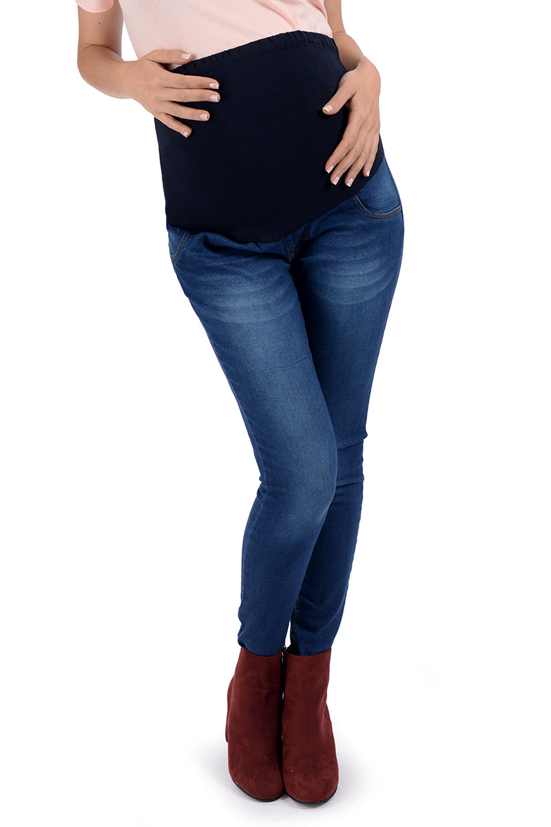 Jeans de embarazo MAMA MIA Maternity de mezclilla estilo entubado – MamaMia
