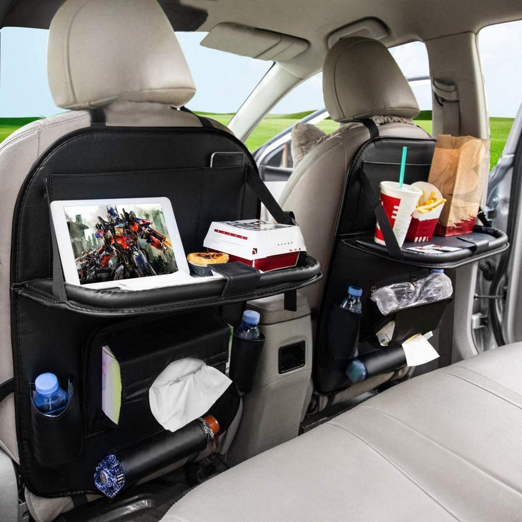 car back seat organizer with foldable table tray