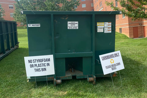 ETSU's cardboard recycling bins