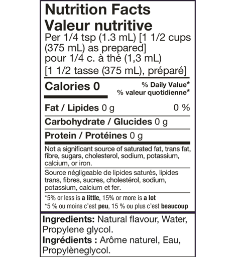 nutrition label