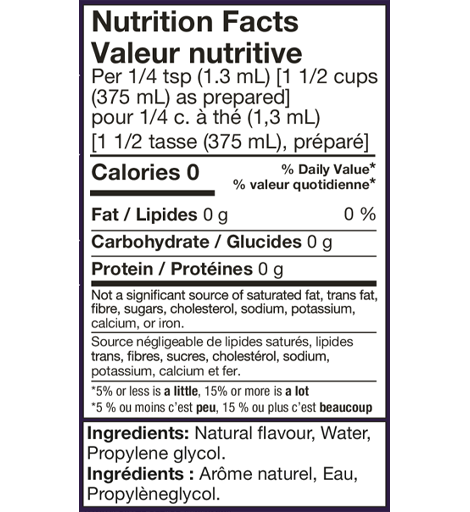 nutrition label