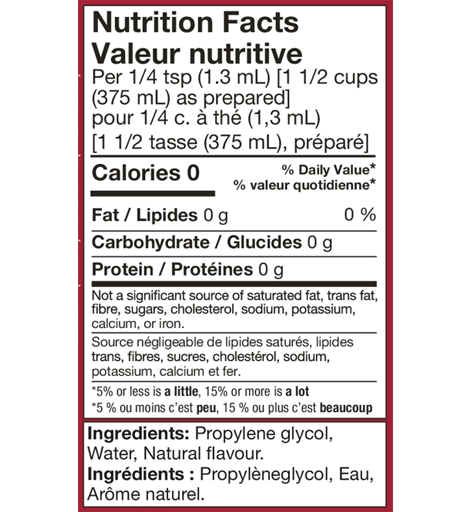 nutrition label