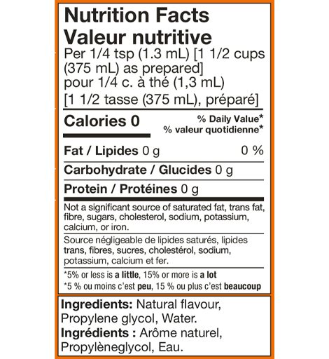 nutrition label