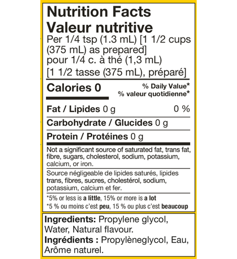 nutrition label