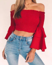 Load image into Gallery viewer, 2018 new arrival sexy off-shoulder Petunia cuffs blouse