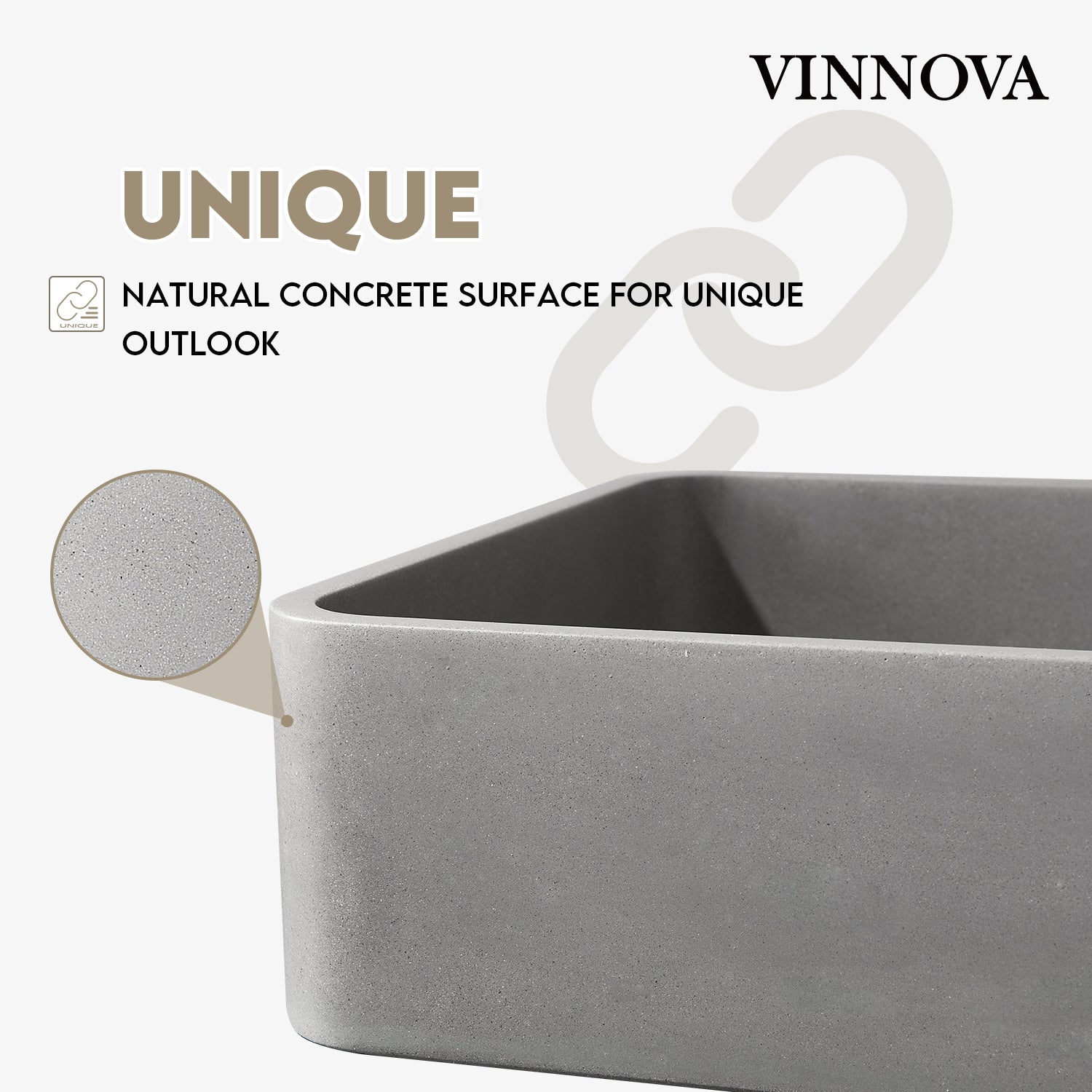 Vinnova Avila Grey Concrete Rectangular Vessel Bathroom Sink – Design