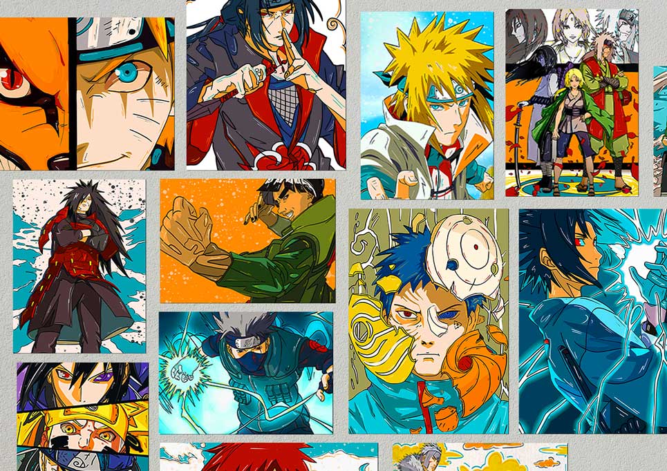 Thepaper9store Anime postersSet of 18 Mix Anime posterSelf AdhesiveSize  83119 InchesGlossy FinishUnframedHD photos Paper Wall Poster  Multicolour BorderlessJujutsu kaisenNarutoOne pieceAttack on  TitanBleachHunterxHunterOne Punch 