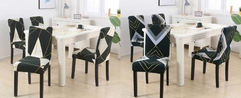 housses de chaises au motif géométrique