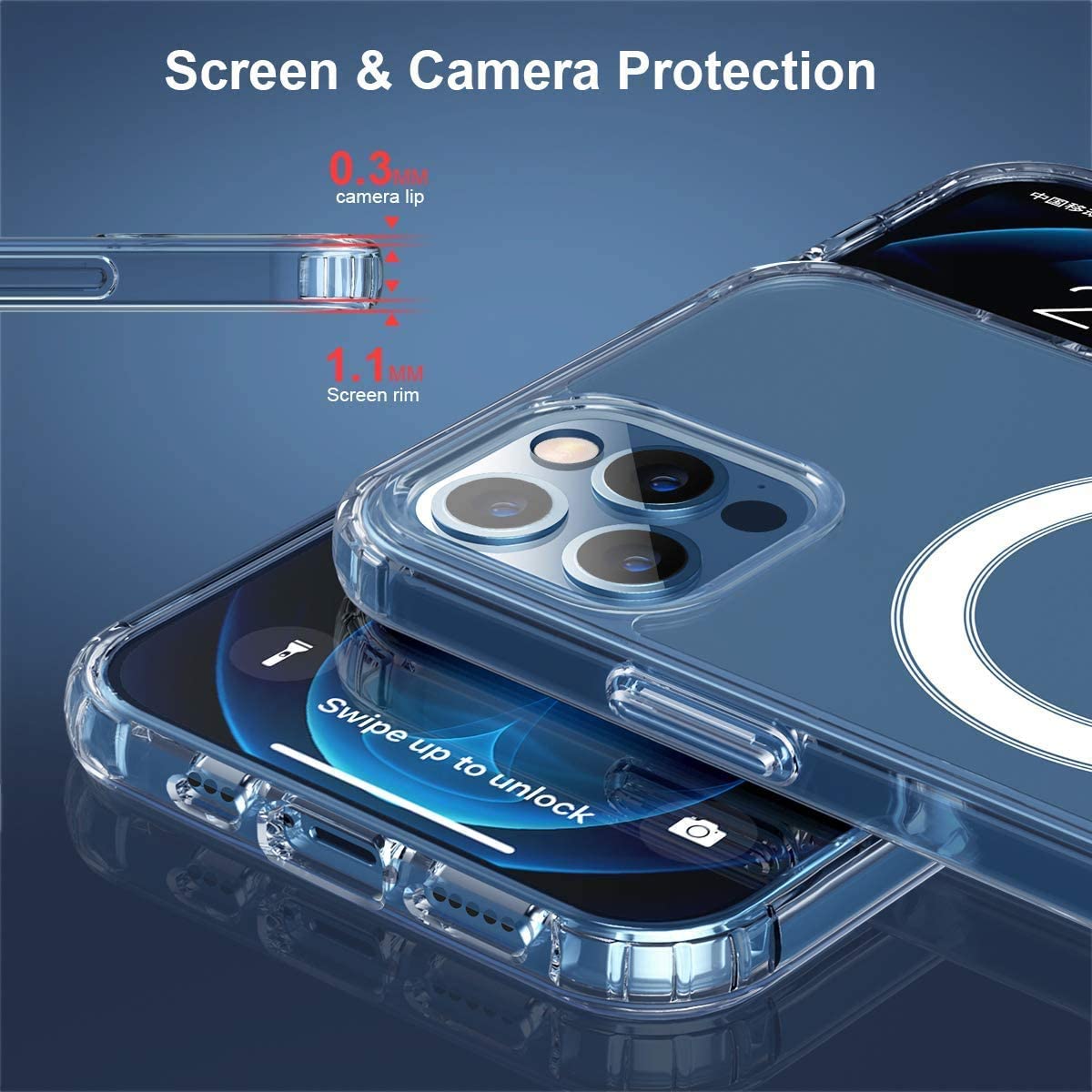 HVDI Clear Magnetic Case for iPhone 11 Pro Max with Mag-Safe Wireless ...