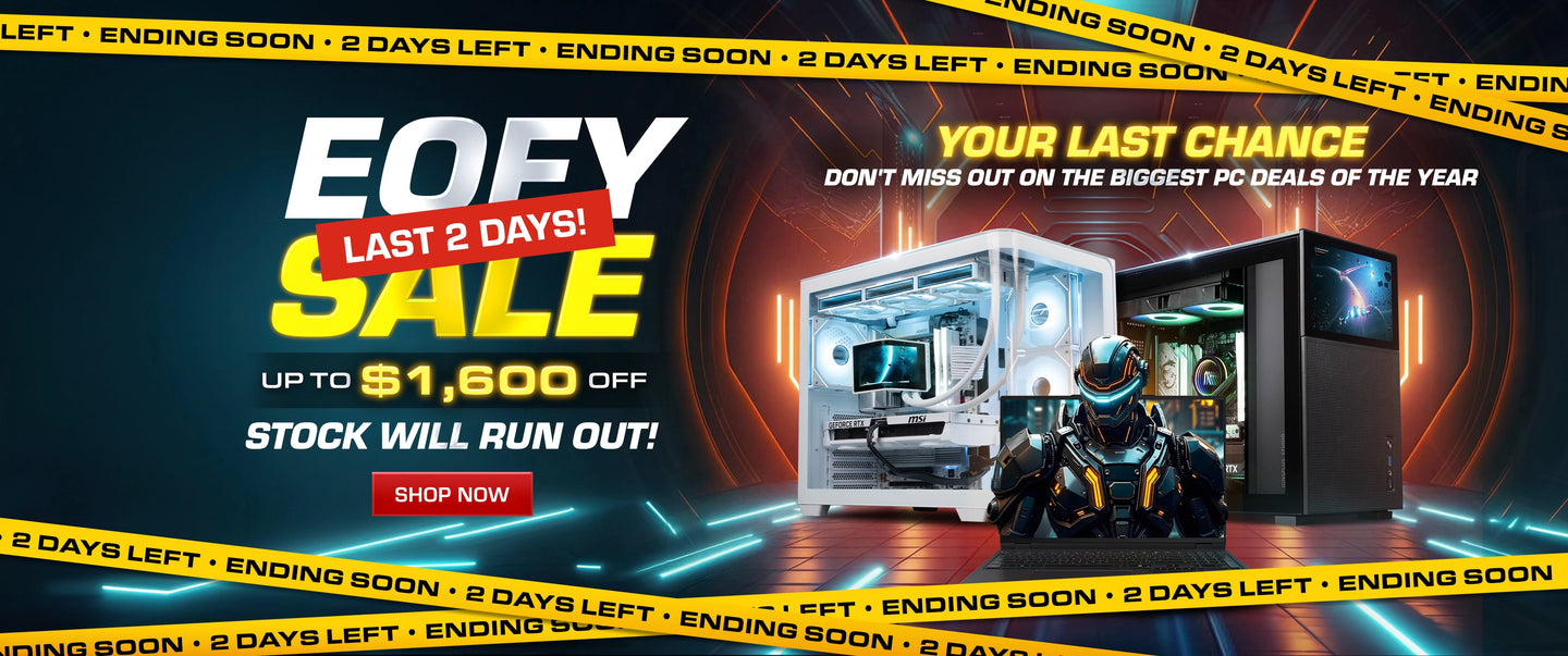 EOFY 2025 Sale – Save up to $1600 on custom gaming PCs, laptops, and workstations. Limited stock, Australia-wide shipping, built locally by Aftershock PC.