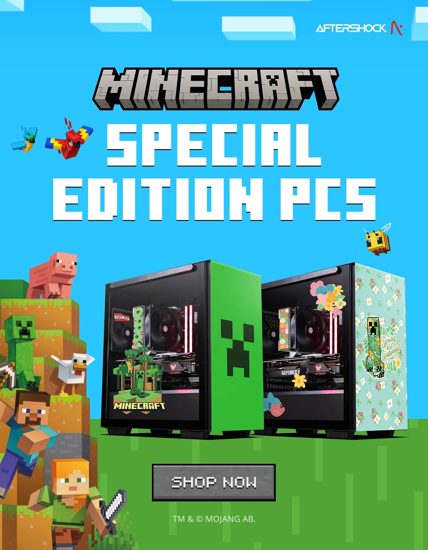 Discover Minecraft x Gaming PCs at Aftershock PC. Find Gaming PCs, Laptops and more at aftershockpc.com.au today!