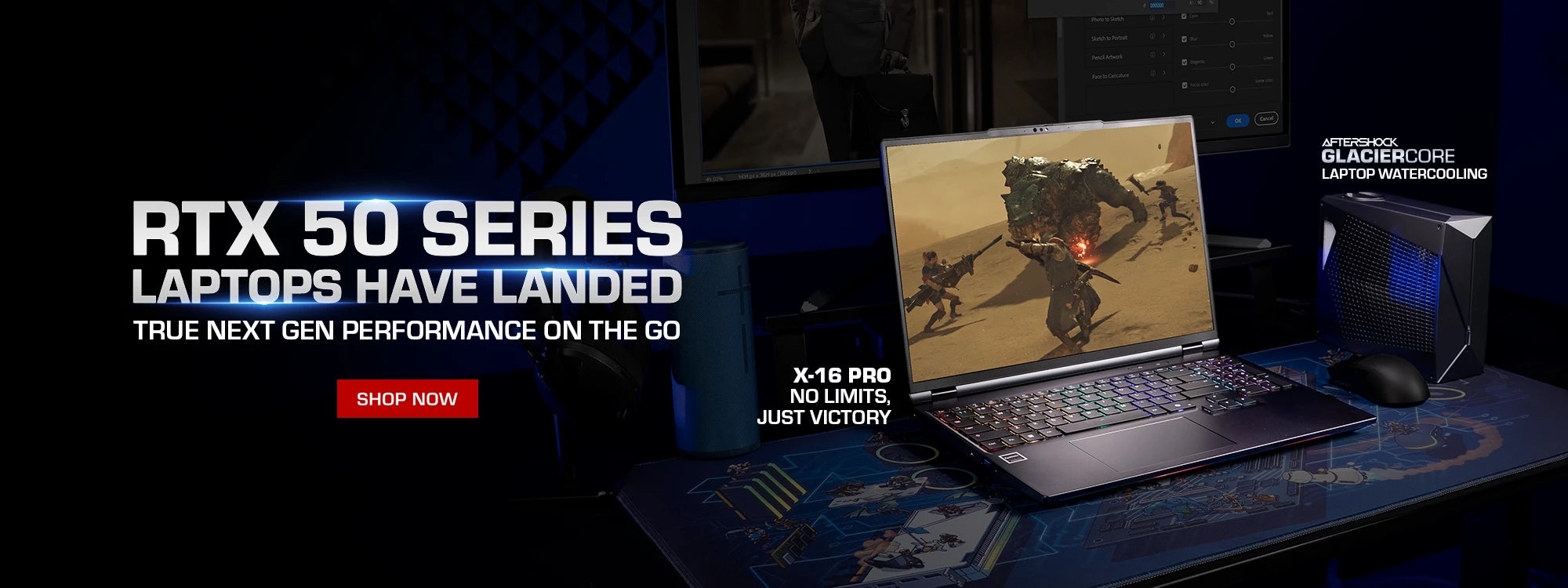 New Aftershock RTX 50 series laptops, ultimate value, ultimate portable performance.