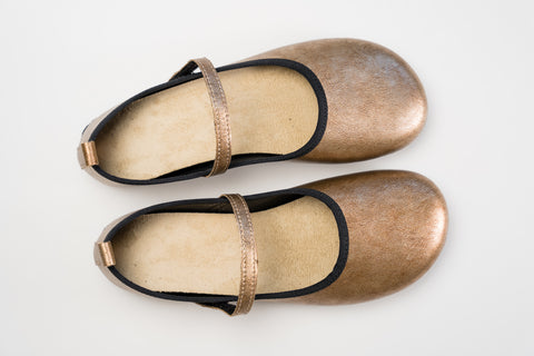 zlaté barefoot baleríny Ahinsa shoes