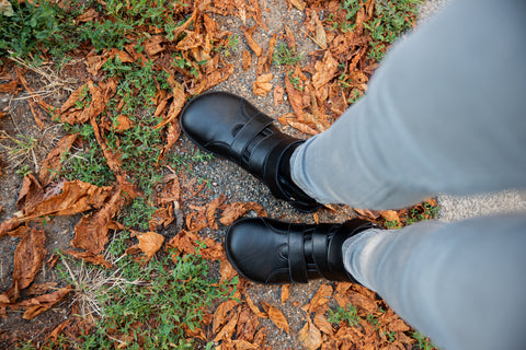 Kotníkové barefoot boty Ahinsa shoes s kulatou špičkou