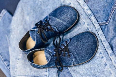 Barefoot tenisky Ahinsa shoes z recyklované džínoviny