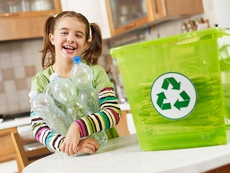 girl recycling