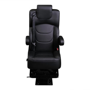 DOT-Rated 20" VIP Captain Seat with Swivel Base |Black Leather Touch - Alpine Van Works, LLC