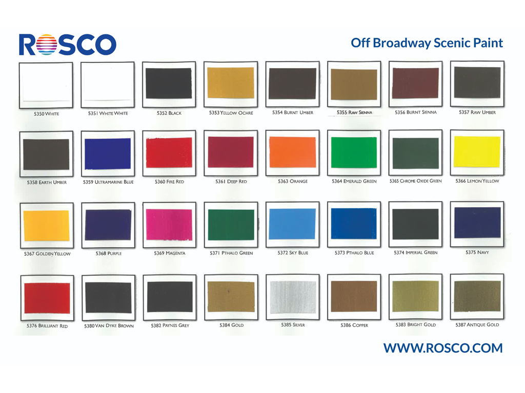 Rosco Off Broadway ColourChart