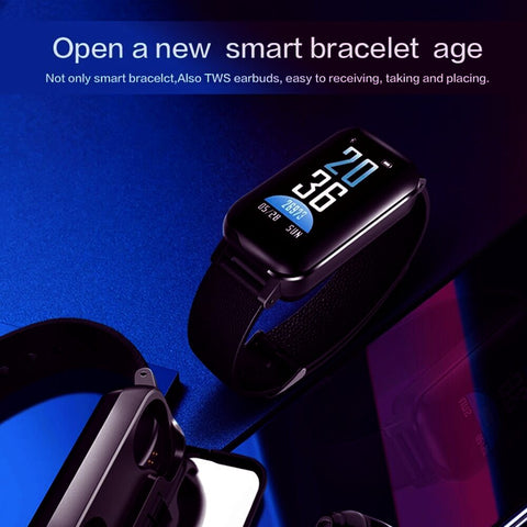 177avenue: T89 TWS  Bluetooth Earphone Fitness Bracelet
