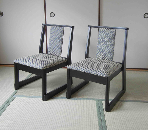和室用椅子 格子柄 「2脚セット」積み重ね式 – 収納＆インテリアのお店