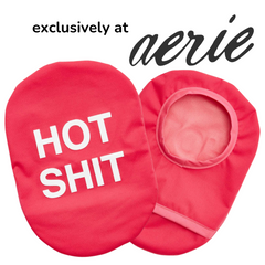 hot shit pink ostomy cover with exclusively at aerie tagline