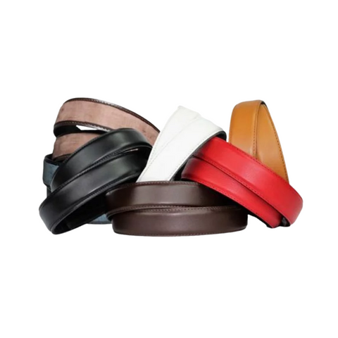 An assortment of leather belts