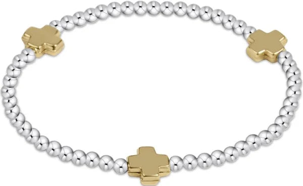 enewton | Mixed Metal Signature Cross Bracelet