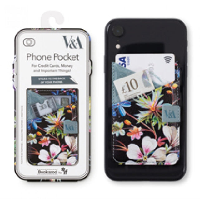 V & A Bookaroo Phone Pocket Kilburn Black Floral