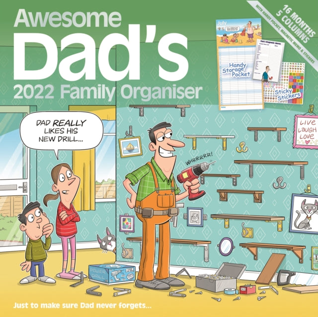 Awesome Dads Family Organiser Square Wall Planner Calendar 2022