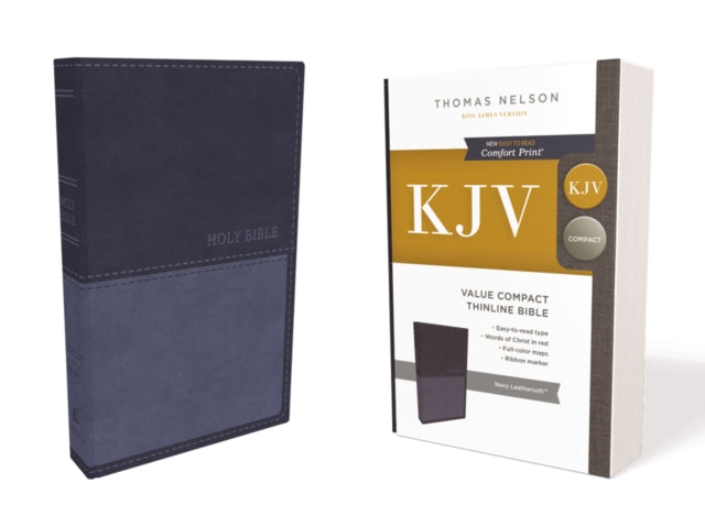 KJV, Value Thinline Bible, Compact, Leathersoft, Blue, Red Letter, Comfort Print: Holy Bible, King James Version