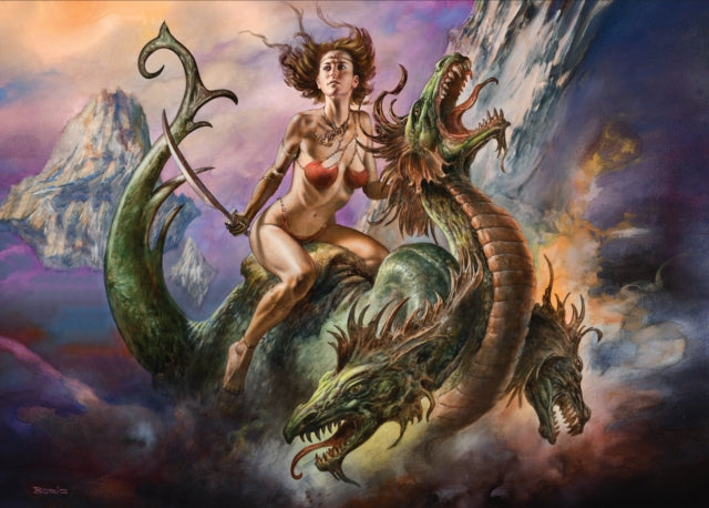 Boris Vallejo Fearless Rider 1,000-Piece Puzzle: for Adults Fantasy Dragon Gift Jigsaw 26 3/8 x 18 7/8
