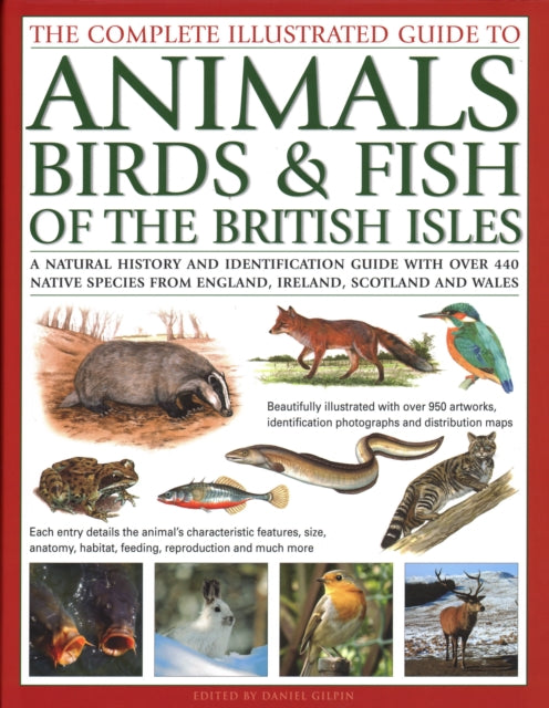 Animals, Birds & Fish of British Isles, Complete Illustrated Guide to: A natural history and identification guide with over 440 native species from England, Ireland, Scotland and Wales, beautifully illustrated with over 950 artworks