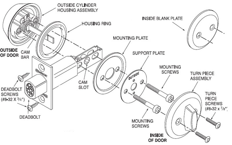 Deadbolt Locks Parts Diagram