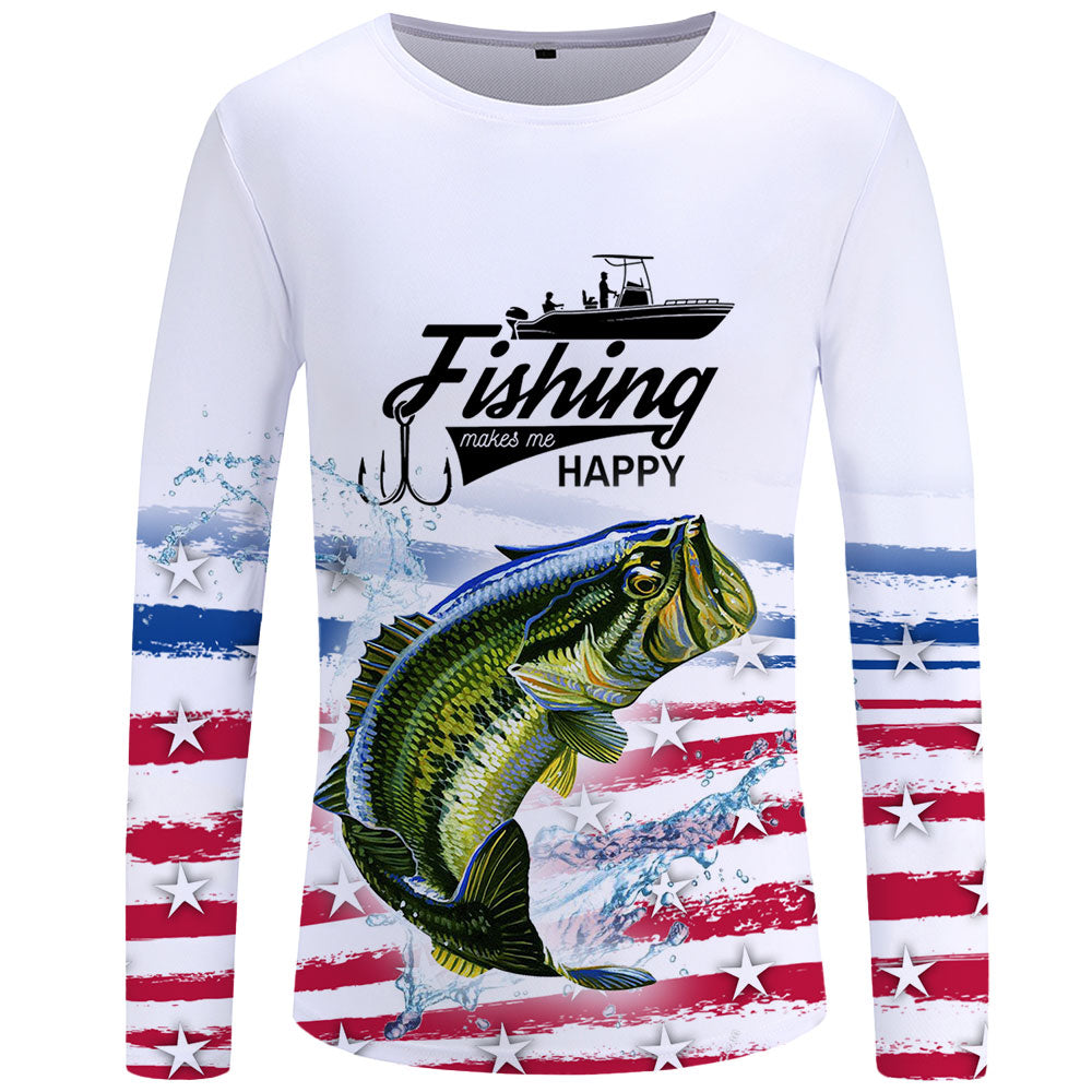 Fishing makes me happy - Trout Long Sleeve Shirt - elitefishingoutlet
